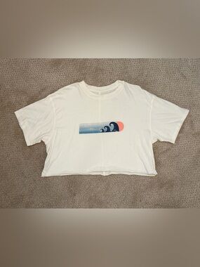 flirtitude Cream Active Tee with Subtle Gray Logo